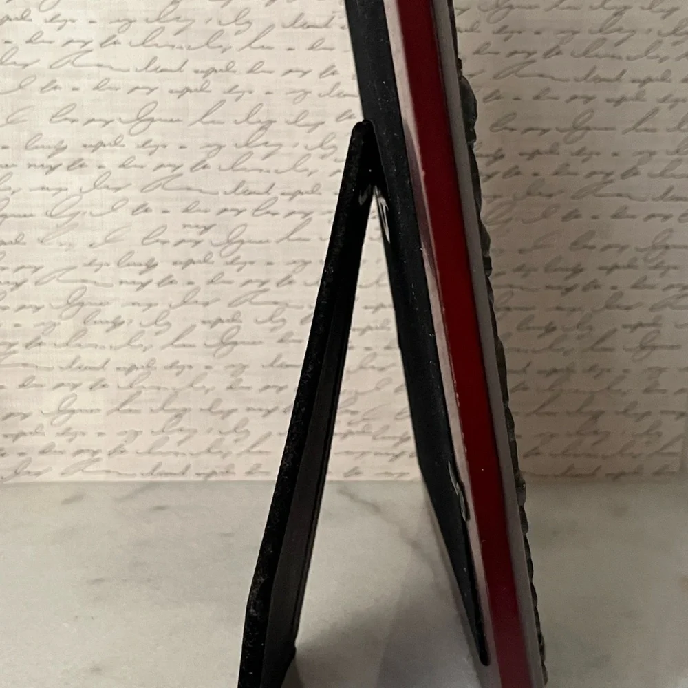 Vintage wooden pewter frame